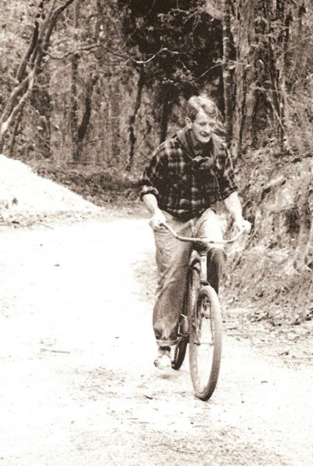 Peter on bicycle